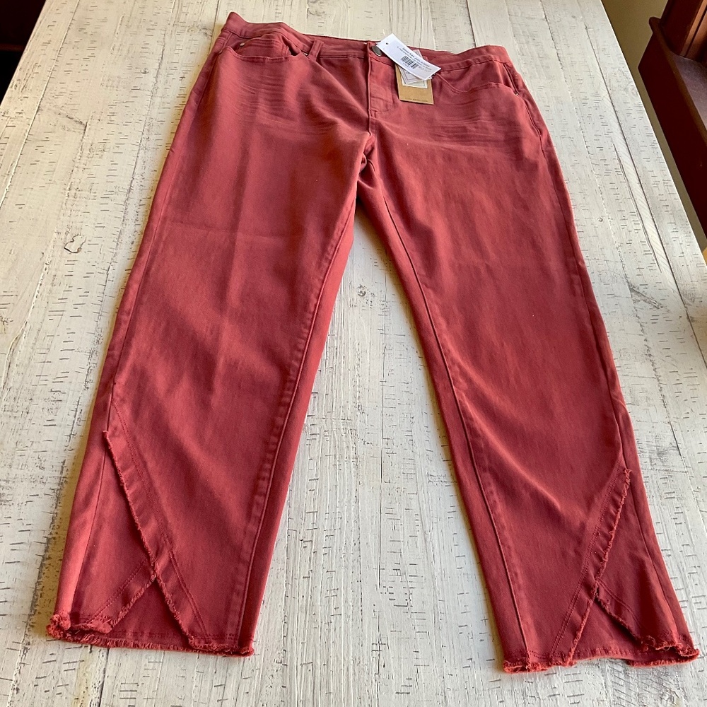 NEW $103 TERRA. OTTA  SIENNA BLUSH JEANS/PANTS  LARGE 14 NWT